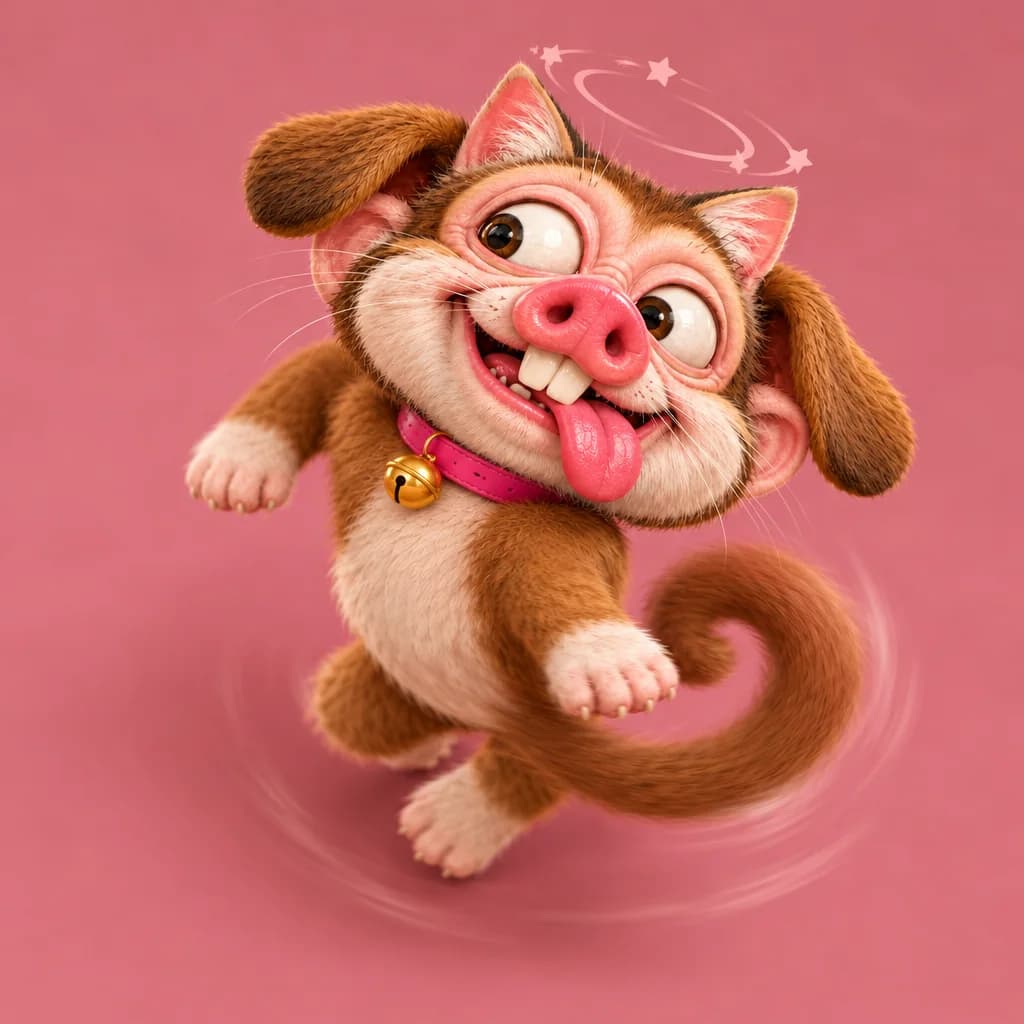 The creature spinning while chasing its tail